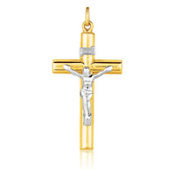Thumbnail for 14k Two Tone Gold Cross Pendant Pendants Angelucci Jewelry   