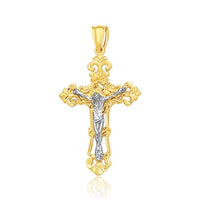 Thumbnail for 14k Two Tone Gold Cross Pendant Pendants Angelucci Jewelry   