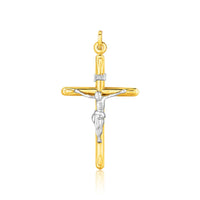 Thumbnail for 14k Two Tone Gold Cross Pendant Pendants Angelucci Jewelry   