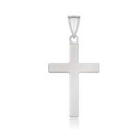 Thumbnail for 14k White Gold Flat Design Cross Pendant Pendants Angelucci Jewelry   