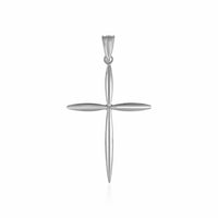 Thumbnail for 14k White Gold Rounded and Pointed Cross Pendant Pendants Angelucci Jewelry   