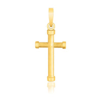 Thumbnail for 14k Yellow Gold Cross Pendant with Rounded Ends Pendants Angelucci Jewelry   