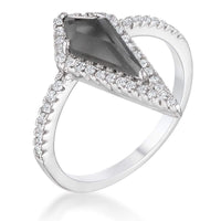 Thumbnail for 1.4Ct Rhodium Trendy Prism Smokey Topaz CZ Ring Rings JGI   
