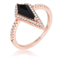 Thumbnail for 1.4Ct Rose Goldtone Trendy Prism Onyx CZ Ring Rings JGI   