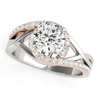 Thumbnail for 14k White And Rose Gold Bypass Diamond Engagement Ring (1 1/4 cttw) Rings Angelucci Jewelry   