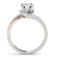 Thumbnail for 14k White And Rose Gold Bypass Shank Diamond Engagement Ring (1 1/3 cttw) Rings Angelucci Jewelry   