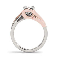 Thumbnail for 14k White And Rose Gold Bypass Shank Diamond Engagement Ring (1 1/8 cttw) Rings Angelucci Jewelry   