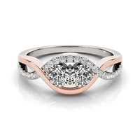 Thumbnail for 14k White And Rose Gold Infinity Style Two Stone Diamond Ring (5/8 cttw) Rings Angelucci Jewelry   