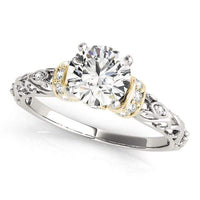 Thumbnail for 14k White And Yellow Gold Antique Style Diamond Engagement Ring (1 1/8 cttw) Rings Angelucci Jewelry   