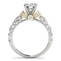 Thumbnail for 14k White And Yellow Gold Antique Style Diamond Engagement Ring (1 1/8 cttw) Rings Angelucci Jewelry   
