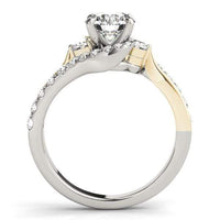 Thumbnail for 14k White And Yellow Gold Round Bypass Diamond Engagement Ring (1 1/2 cttw) Rings Angelucci Jewelry   
