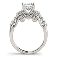 Thumbnail for 14k White Gold 3 Stone Antique Design Diamond Engagement Ring (1 3/4 cttw) Rings Angelucci Jewelry   