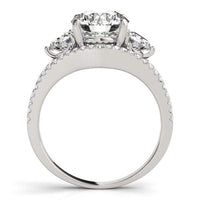 Thumbnail for 14k White Gold 3 Stone Split Pave Shank Diamond Engagement Ring (2 3/4 cttw) Rings Angelucci Jewelry   