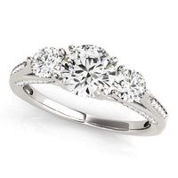 Thumbnail for 14k White Gold 3 Stone Style Round Diamond Engagement Ring (1 3/4 cttw) Rings Angelucci Jewelry   