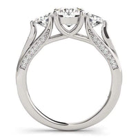 Thumbnail for 14k White Gold 3 Stone Style Round Diamond Engagement Ring (1 3/4 cttw) Rings Angelucci Jewelry   