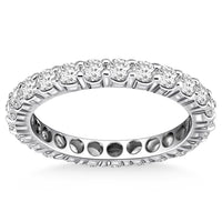 Thumbnail for 14k White Gold Ageless Round Cut Diamond Eternity Ring Rings Angelucci Jewelry   