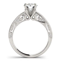 Thumbnail for 14k White Gold Antique Pronged Round Diamond Engagement Ring (1 1/8 cttw) Rings Angelucci Jewelry   