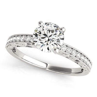 Thumbnail for 14k White Gold Antique Style Diamond Engagement Ring (1 1/8 cttw) Rings Angelucci Jewelry   