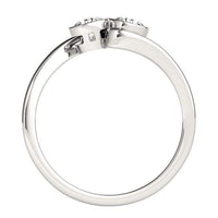 Thumbnail for 14k White Gold Bezel Set Curved Band Two Stone Diamond Ring (1/2 cttw) Rings Angelucci Jewelry   
