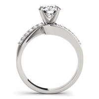 Thumbnail for 14k White Gold Bypass Round Pronged Diamond Engagement Ring (1 5/8 cttw) Rings Angelucci Jewelry   