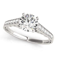 Thumbnail for 14k White Gold Cathedral Design Diamond Engagement Ring (1 1/4 cttw) Rings Angelucci Jewelry   