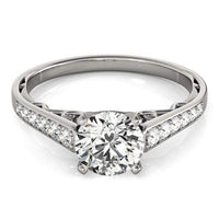 Thumbnail for 14k White Gold Cathedral Design Diamond Engagement Ring (1 1/4 cttw) Rings Angelucci Jewelry   