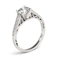 Thumbnail for 14k White Gold Cathedral Design Diamond Engagement Ring (1 1/4 cttw) Rings Angelucci Jewelry   