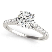 Thumbnail for 14k White Gold Cathedral Design Diamond Engagement Ring (1 1/8 cttw) Rings Angelucci Jewelry   