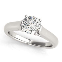 Thumbnail for Cathedral Solitaire Engagement Ring, 14-Karat, 1 cttw Round-cut Rings Angelucci Jewelry   