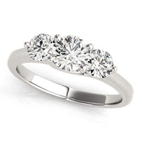 Thumbnail for 14k White Gold Classic 3 Stone Round Diamond Engagement Ring (1 cttw) Rings Angelucci Jewelry   