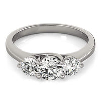 Thumbnail for 14k White Gold Classic 3 Stone Round Diamond Engagement Ring (1 cttw) Rings Angelucci Jewelry   
