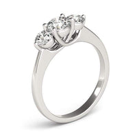 Thumbnail for 14k White Gold Classic 3 Stone Round Diamond Engagement Ring (1 cttw) Rings Angelucci Jewelry   