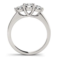 Thumbnail for 14k White Gold Classic 3 Stone Round Diamond Engagement Ring (1 cttw) Rings Angelucci Jewelry   