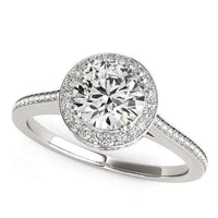 Thumbnail for 14k White Gold Classic Channel Slim Shank Diamond Engagement Ring (2 cttw) Rings Angelucci Jewelry   