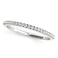 Thumbnail for 14k White Gold Classic Pave Set Diamond Wedding Band (1/8 cttw) Rings Angelucci Jewelry   
