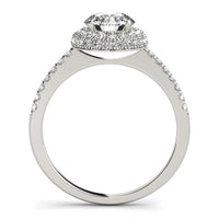 Thumbnail for 14k White Gold Classic Round Diamond Pave Design Engagement Ring (1 1/2 cttw) Rings Angelucci Jewelry   