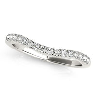 Thumbnail for 14k White Gold Curvy Style Pave Set Diamond Wedding Band (1/5 cttw) Rings Angelucci Jewelry   