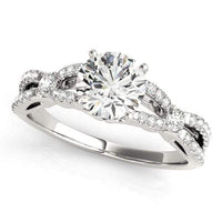 Thumbnail for 14k White Gold Diamond Engagement Ring with Multirow Split Shank (1 1/4 cttw) Rings Angelucci Jewelry   