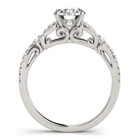 Thumbnail for 14k White Gold Diamond Engagement Ring with Multirow Split Shank (1 1/4 cttw) Rings Angelucci Jewelry   