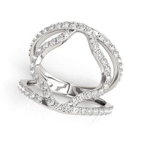 Thumbnail for 14k White Gold Diamond Flower Style Dual Band Ring (5/8 cttw) Rings Angelucci Jewelry   