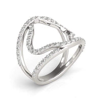 Thumbnail for 14k White Gold Diamond Flower Style Dual Band Ring (5/8 cttw) Rings Angelucci Jewelry   