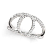 Thumbnail for 14k White Gold Diamond Loop Style Dual Band Ring (1/2 cttw) Rings Angelucci Jewelry   