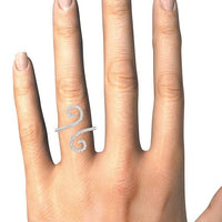Thumbnail for 14k White Gold Diamond Open Flourish Style Ring (1/2 cttw) Rings Angelucci Jewelry   