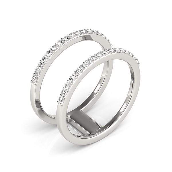 14k White Gold Dual Band Design Ring with Diamonds (1/3 cttw) Rings Angelucci Jewelry   