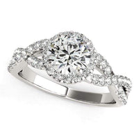 Thumbnail for 14k White Gold Entwined Split Shank Diamond Engagement Ring (1 1/2 cttw) Rings Angelucci Jewelry   