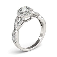 Thumbnail for 14k White Gold Entwined Split Shank Diamond Engagement Ring (1 1/2 cttw) Rings Angelucci Jewelry   