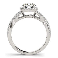 Thumbnail for 14k White Gold Entwined Split Shank Diamond Engagement Ring (1 1/2 cttw) Rings Angelucci Jewelry   