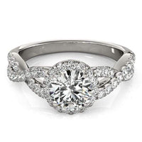 Thumbnail for 14k White Gold Entwined Split Shank Diamond Engagement Ring (1 1/2 cttw) Rings Angelucci Jewelry   