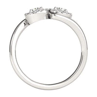 Thumbnail for 14k White Gold Halo Set Round Two Stone Diamond Ring (3/8 cttw) Rings Angelucci Jewelry   