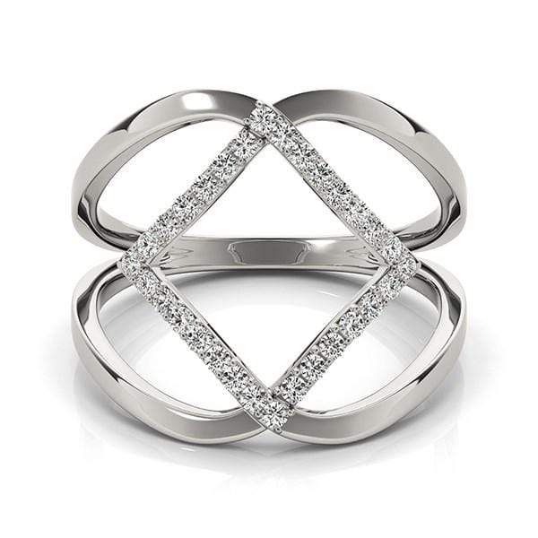14k White Gold Interlaced Design Diamond Ring (1/5 cttw) Rings Angelucci Jewelry   